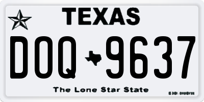 TX license plate DOQ9637