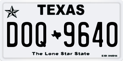 TX license plate DOQ9640