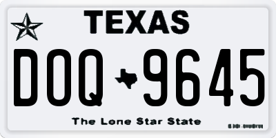 TX license plate DOQ9645
