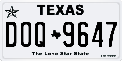TX license plate DOQ9647