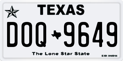 TX license plate DOQ9649