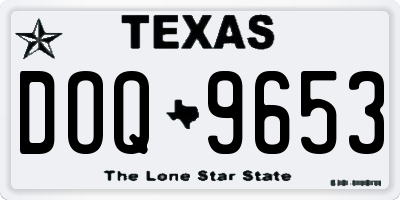 TX license plate DOQ9653