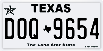 TX license plate DOQ9654