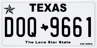 TX license plate DOQ9661