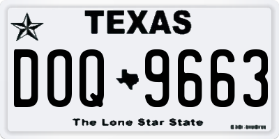TX license plate DOQ9663