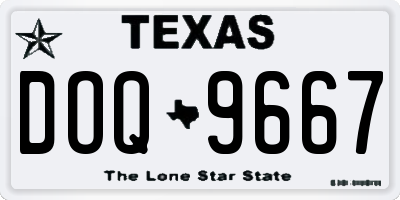 TX license plate DOQ9667