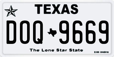 TX license plate DOQ9669