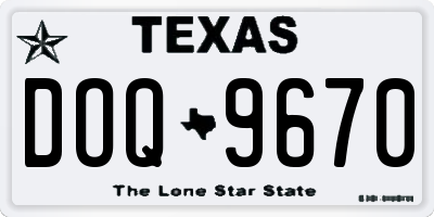 TX license plate DOQ9670