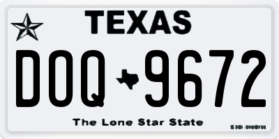 TX license plate DOQ9672