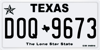 TX license plate DOQ9673