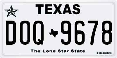 TX license plate DOQ9678