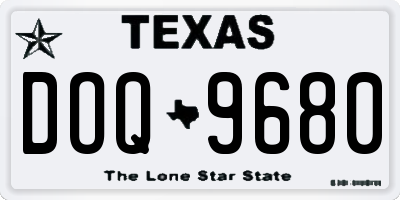 TX license plate DOQ9680