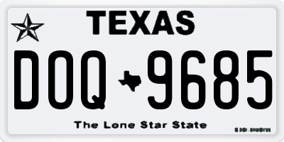 TX license plate DOQ9685