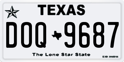 TX license plate DOQ9687