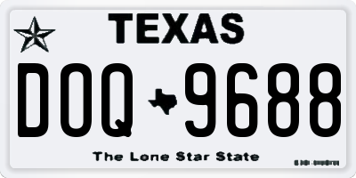 TX license plate DOQ9688