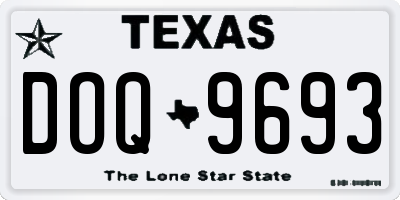 TX license plate DOQ9693