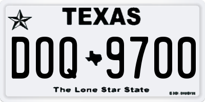 TX license plate DOQ9700