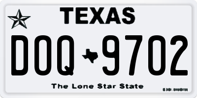 TX license plate DOQ9702