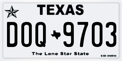 TX license plate DOQ9703