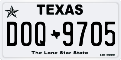 TX license plate DOQ9705