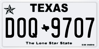 TX license plate DOQ9707