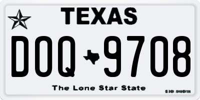 TX license plate DOQ9708