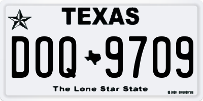 TX license plate DOQ9709
