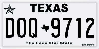 TX license plate DOQ9712