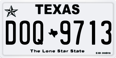 TX license plate DOQ9713