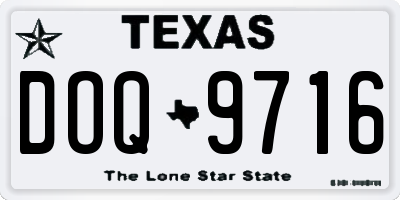 TX license plate DOQ9716