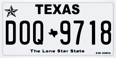 TX license plate DOQ9718
