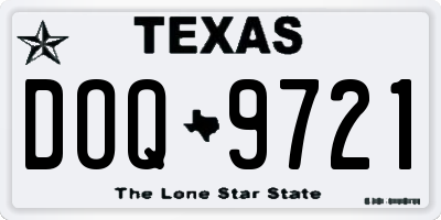 TX license plate DOQ9721