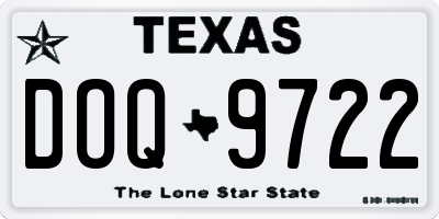 TX license plate DOQ9722