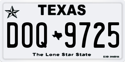 TX license plate DOQ9725