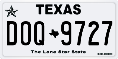 TX license plate DOQ9727