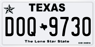 TX license plate DOQ9730