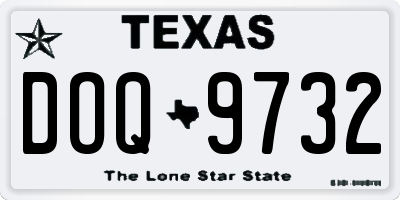 TX license plate DOQ9732