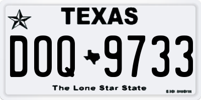 TX license plate DOQ9733