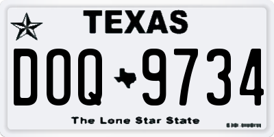 TX license plate DOQ9734