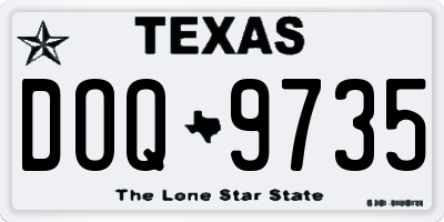 TX license plate DOQ9735
