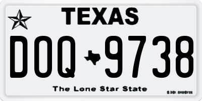 TX license plate DOQ9738