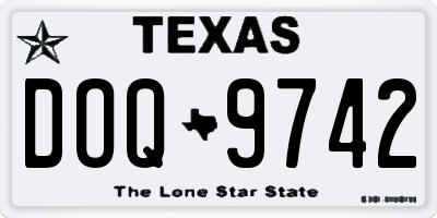 TX license plate DOQ9742