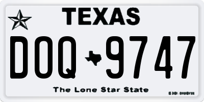 TX license plate DOQ9747