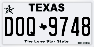TX license plate DOQ9748
