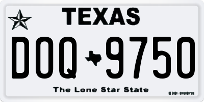 TX license plate DOQ9750