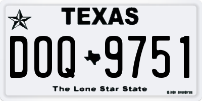 TX license plate DOQ9751