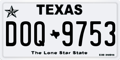 TX license plate DOQ9753