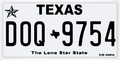 TX license plate DOQ9754