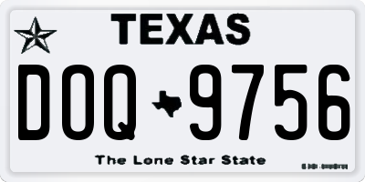 TX license plate DOQ9756