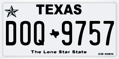 TX license plate DOQ9757